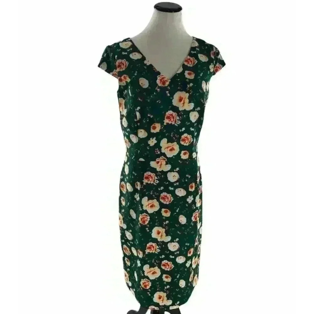 JM Studio By John Meyer Women's Emerald Sleeve Lined  Sheath Dress Size 6 New